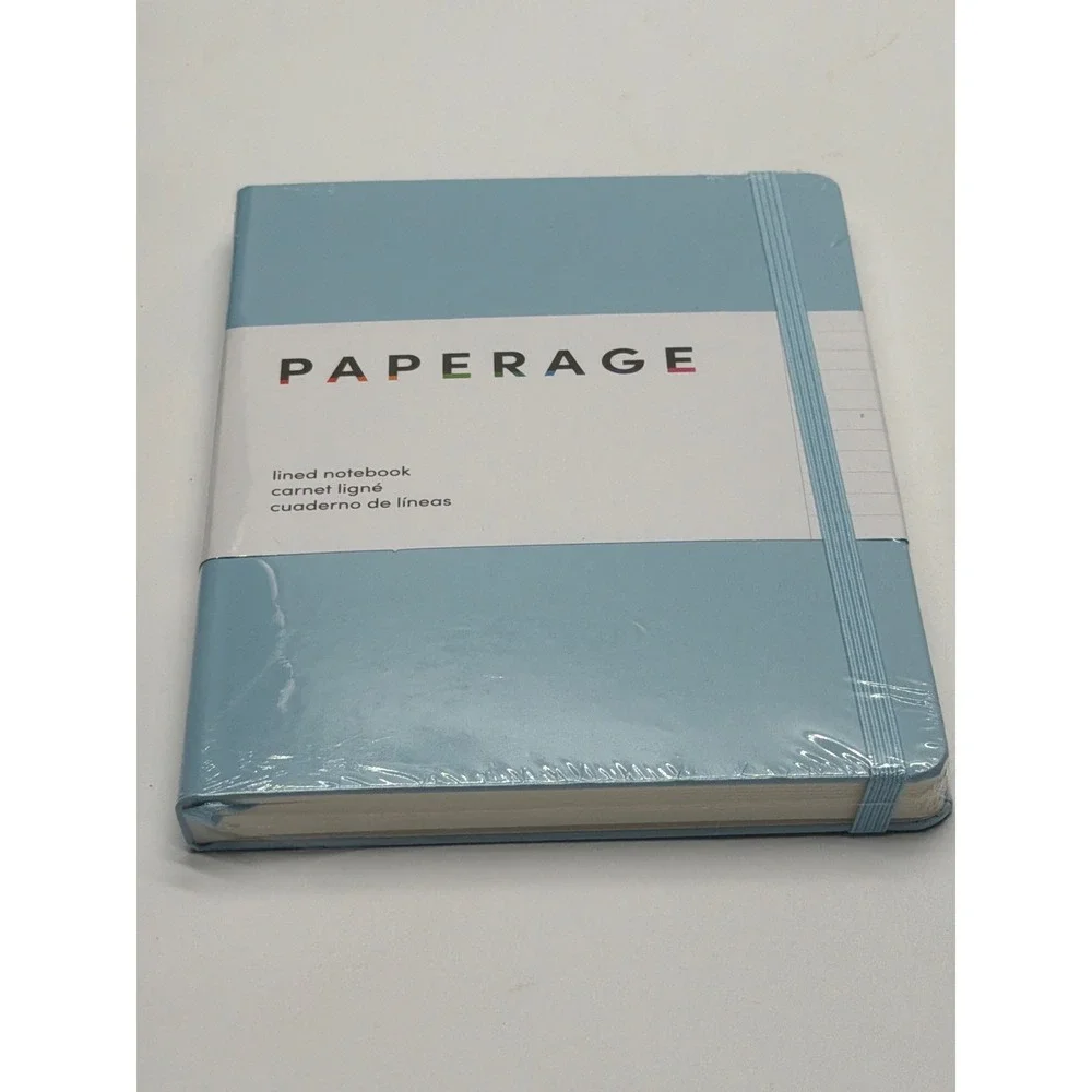 Paperage Lined Notebook Sky Blue Hardcover Journal 5.6 x 8 Inch 160 Pages 100gsm
